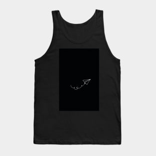 Black and White Paper Plane Tank Top